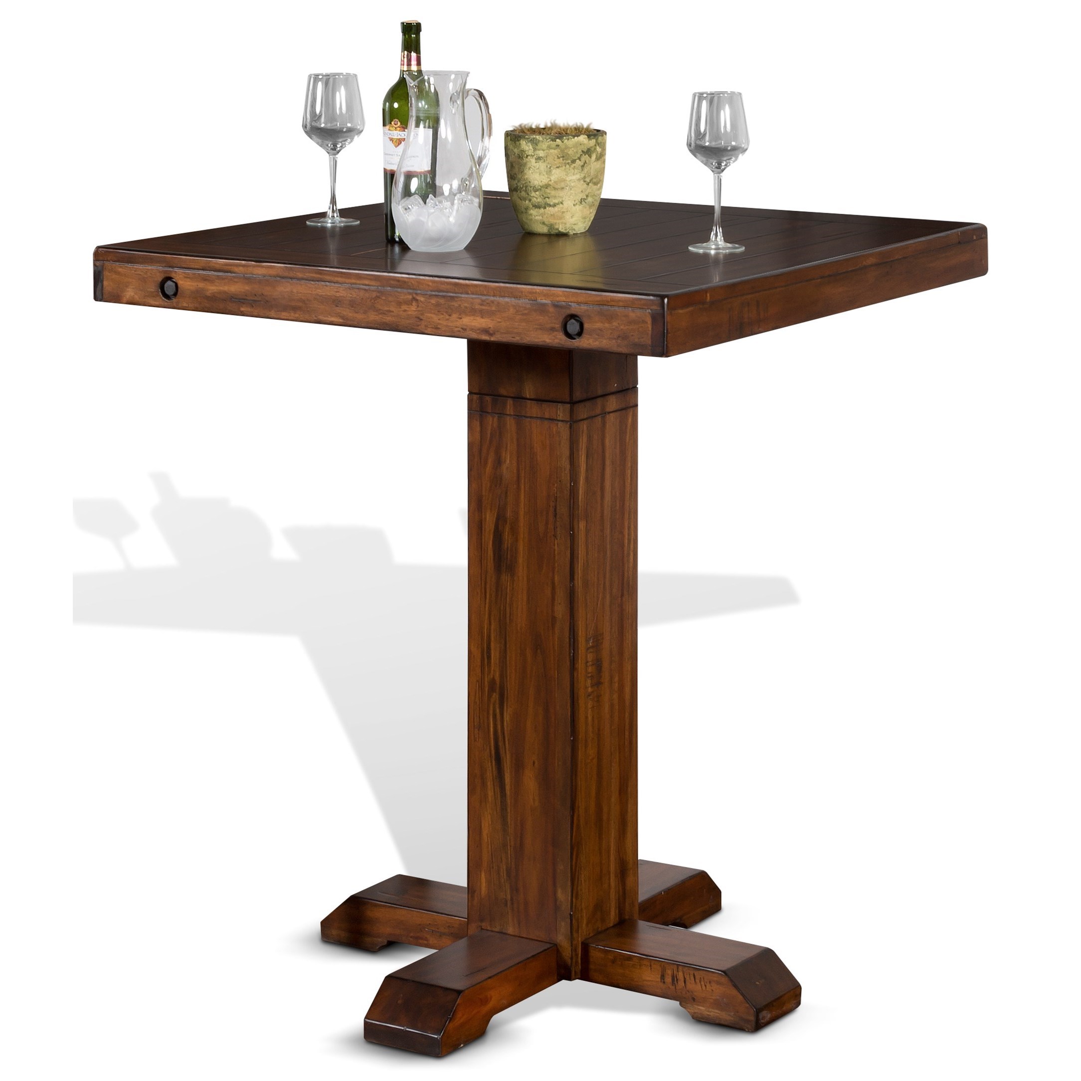 Adjustable height pub shop table